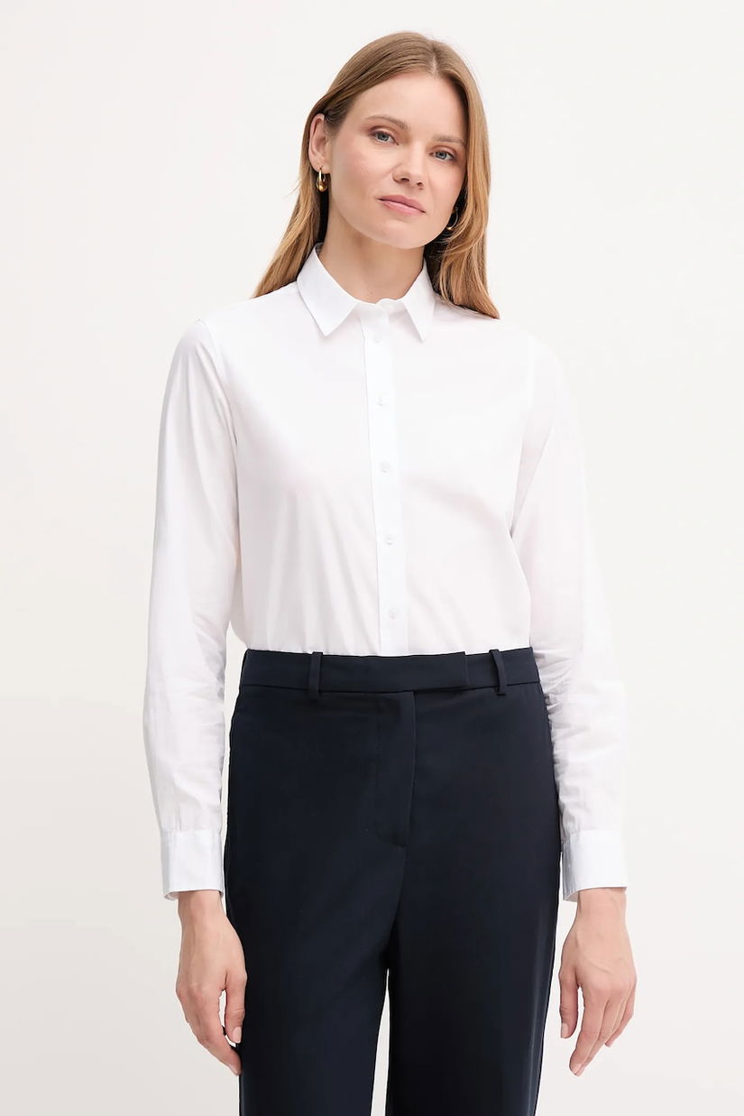 Gant cămașă din bumbac culoarea alb, cu guler clasic, regular, 4300348