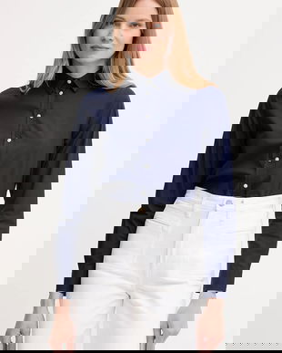 Gant cămașă din bumbac culoarea bleumarin, cu guler clasic, regular, 4300348