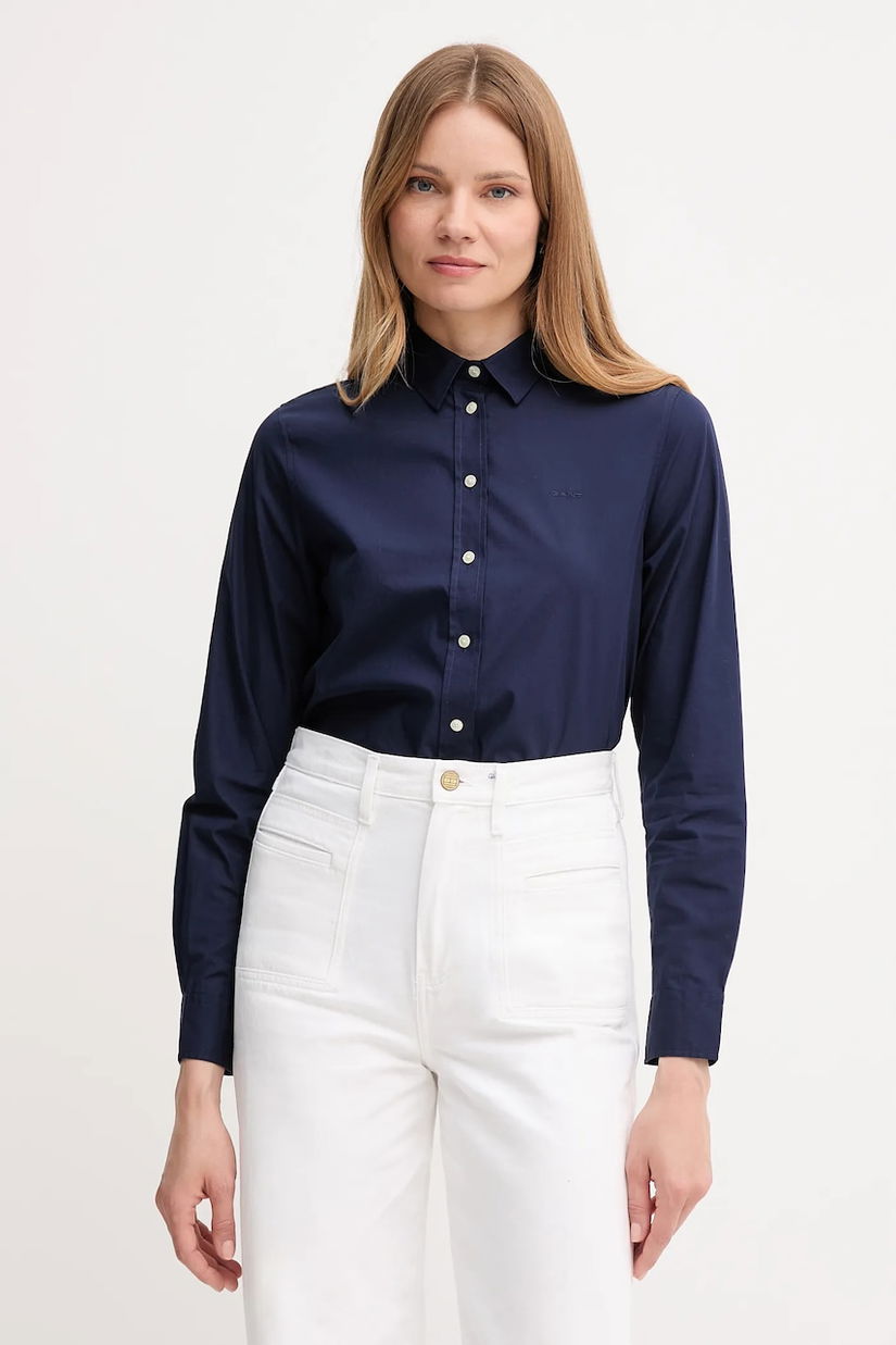 Gant cămașă din bumbac culoarea bleumarin, cu guler clasic, regular, 4300348