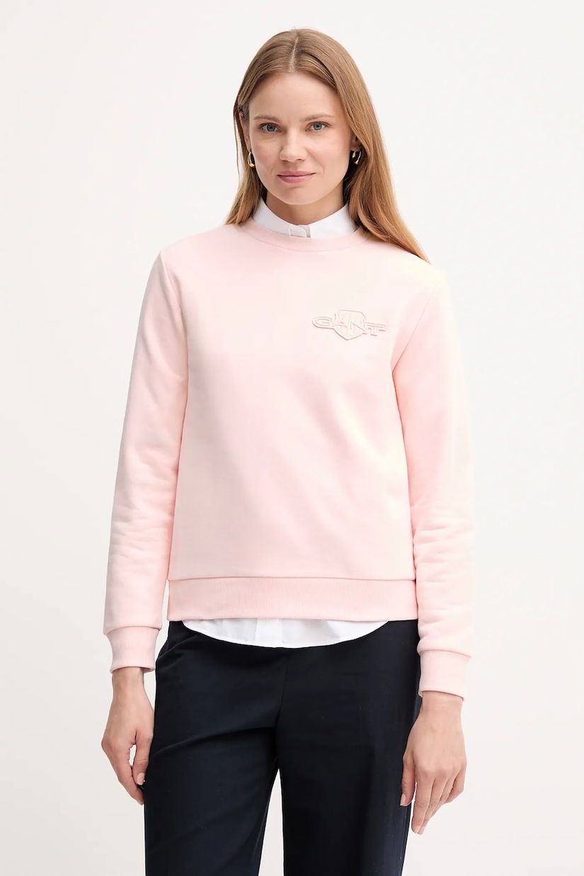Gant bluză culoarea roz, uni, 4202586