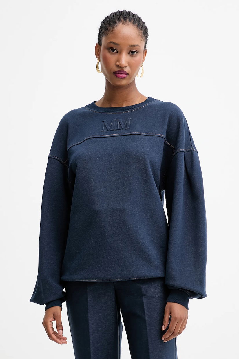 MM bluză MOGOL culoarea bleumarin, cu imprimeu, 2526926017600