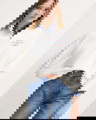 Gant hanorac de bumbac culoarea alb, cu imprimeu, 4204215