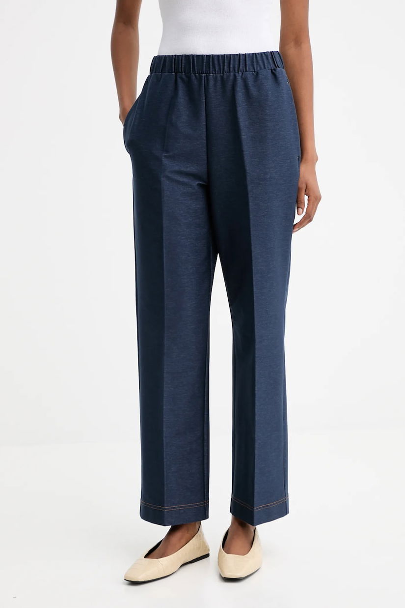 MM pantaloni FEROCE culoarea bleumarin, drept, high waist, 2526786017600