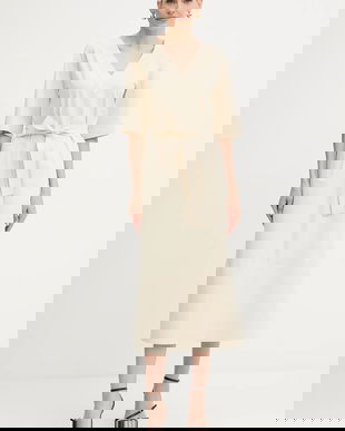 MM rochie ONAGRO culoarea bej, maxi, drept, 2526626057600