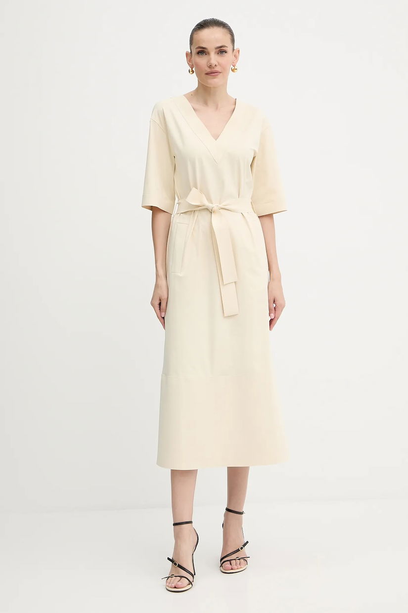 MM rochie ONAGRO culoarea bej, maxi, drept, 2526626057600