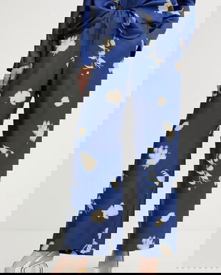 MM pantaloni de mătase HELGA lat, high waist, 2526136037600