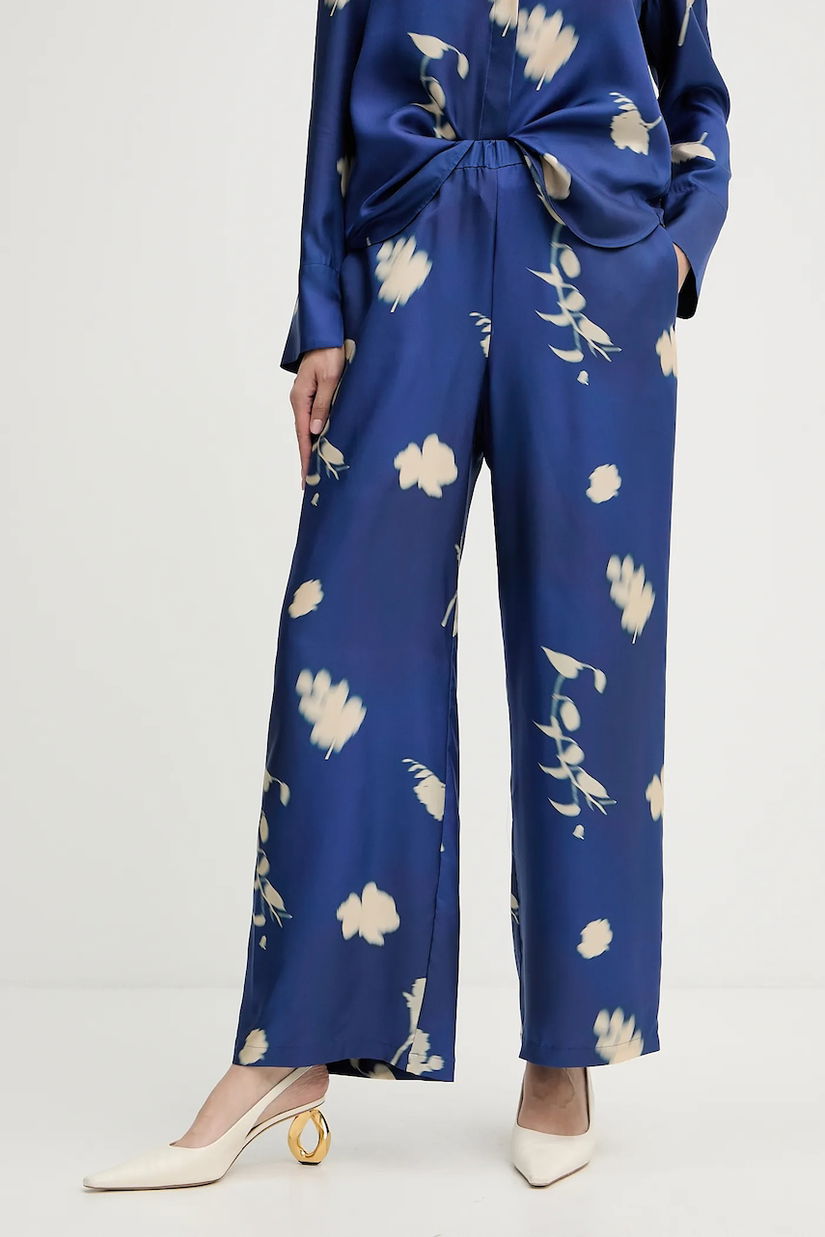 MM pantaloni de mătase HELGA lat, high waist, 2526136037600