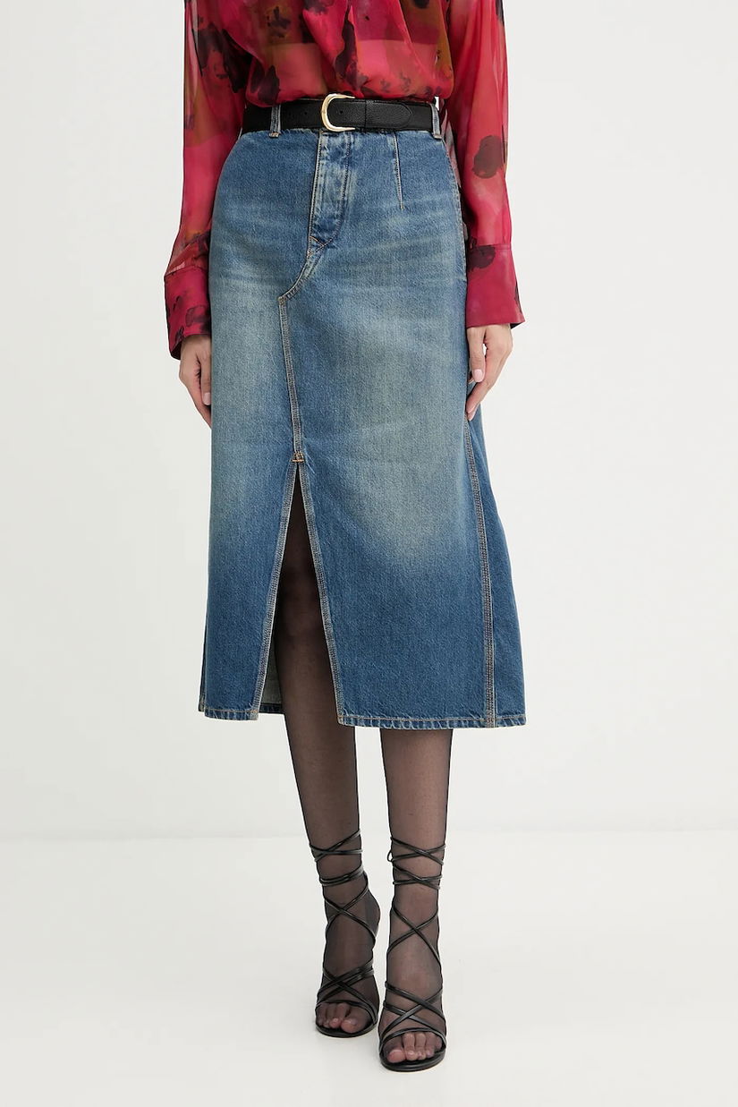 Victoria Beckham fustă jeans midi, drept, 1325DSK006587B