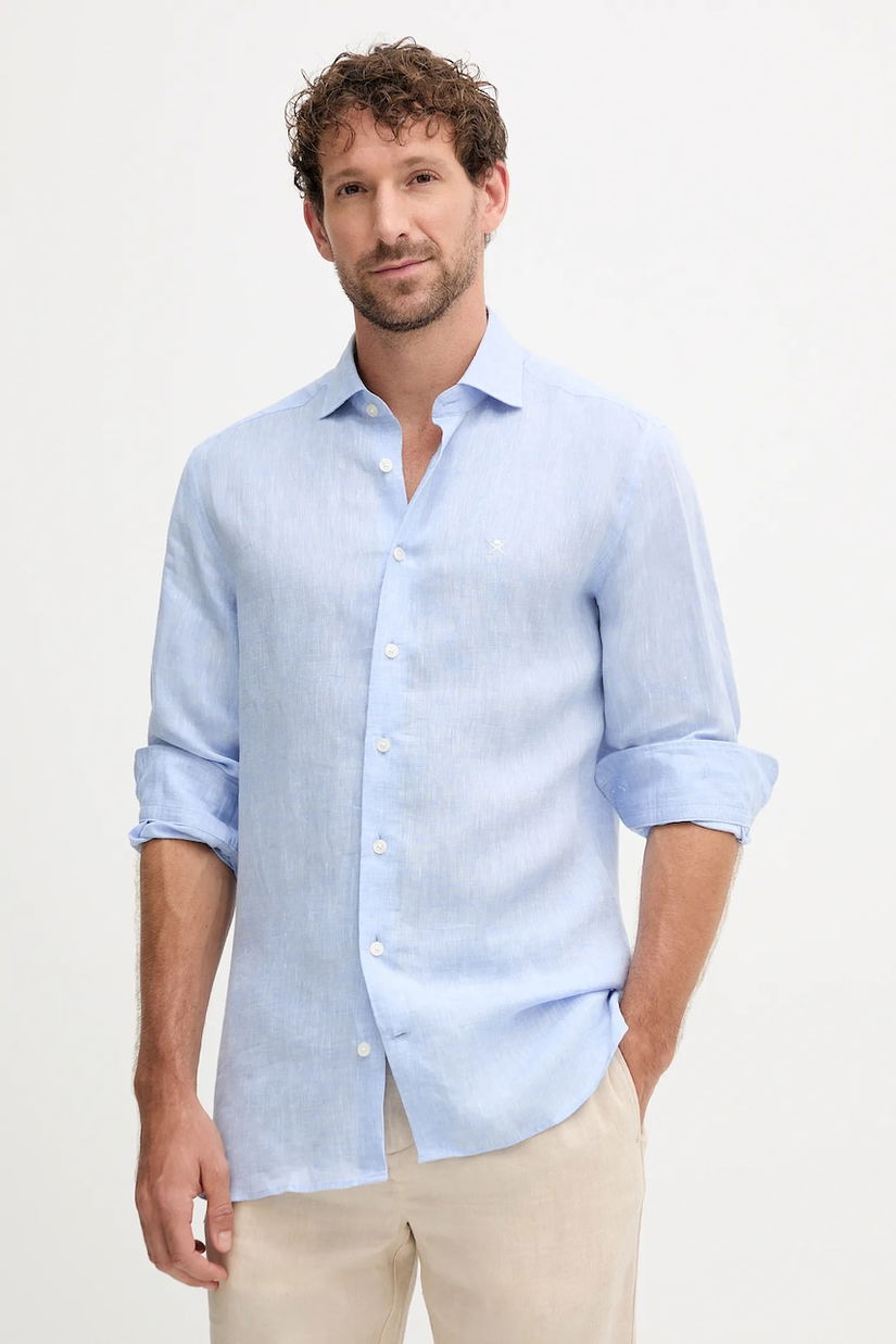 Hackett London cămașă de in cu guler italian, regular, HM3010346