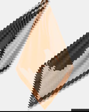 MM eșarfă de mătase FAUST culoarea bej, cu imprimeu, 2526546017600