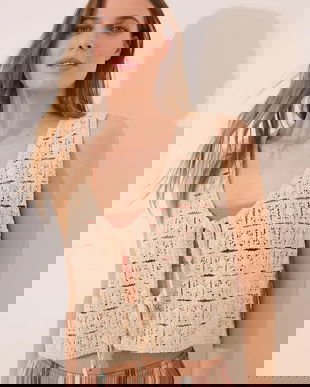 women'secret vestă din bumbac culoarea maro, light, 3149938