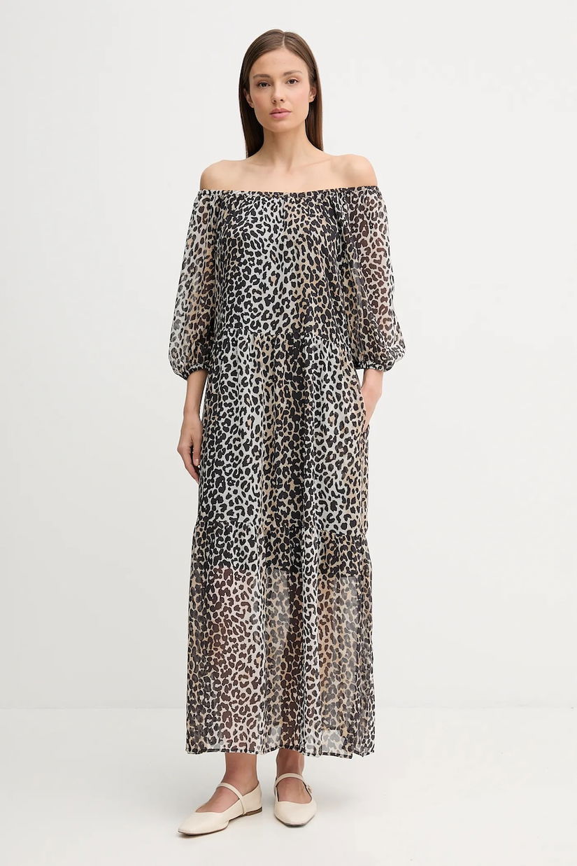 OUI rochie culoarea negru, maxi, drept, 93829