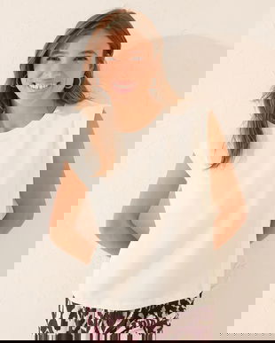 women'secret tricou de pijama culoarea bej, bumbac, 3272262