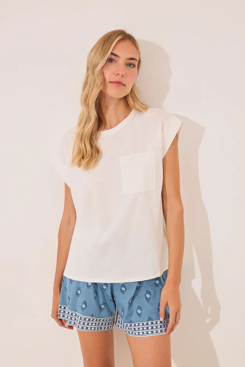 women'secret tricou din bumbac culoarea alb, bumbac, 3592405