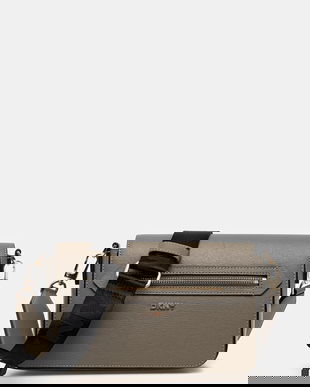 Dkny geantă de piele culoarea bej, R42E3E21