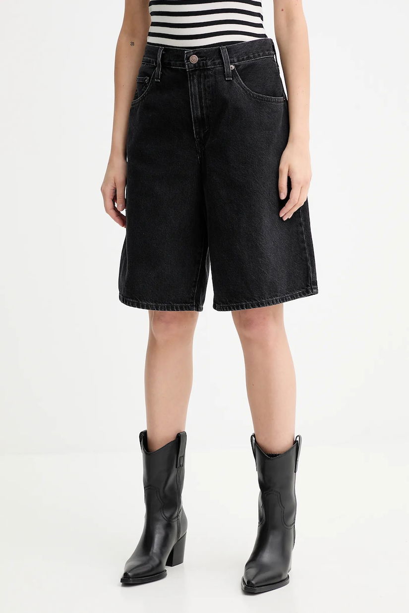 Levi's pantaloni scurți jeans BAGGY DAD uni, high waist, 000MJ