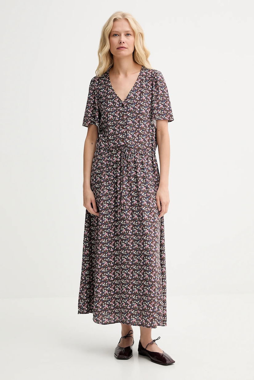 Marc O'Polo rochie culoarea maro, midi, evazați, 5000006293