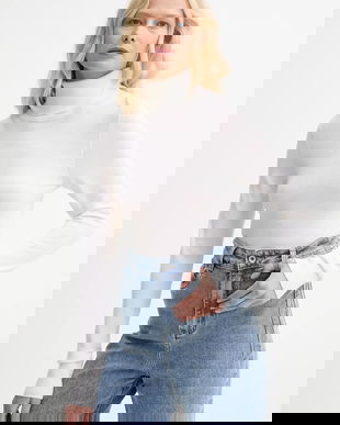 AERON pulover de lana femei, culoarea bej, light, cu guler, CRTO545528