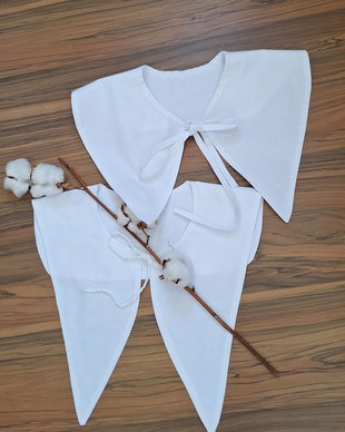 Guler detasabil alb cu colturi/guler  detasabil/guler decorativ