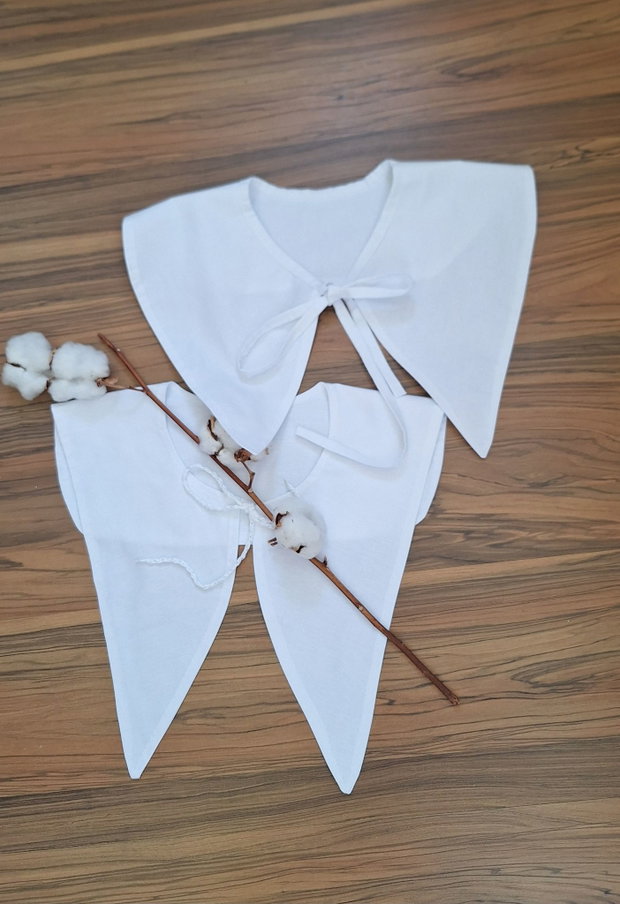 Guler detasabil alb cu colturi/guler detasabil/guler decorativ