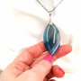 Colier  Blue Leaf Agate