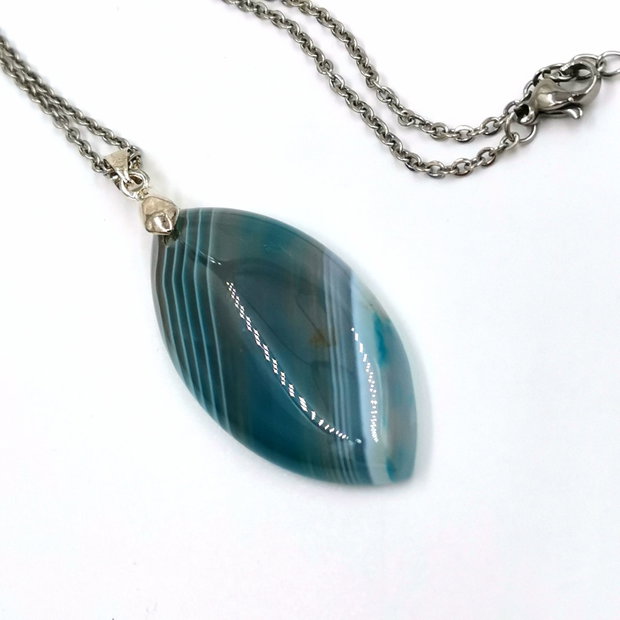 Colier  Blue Leaf Agate