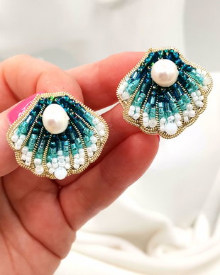 Rezervat Cercei Scoică - Turquoise Shell Drop