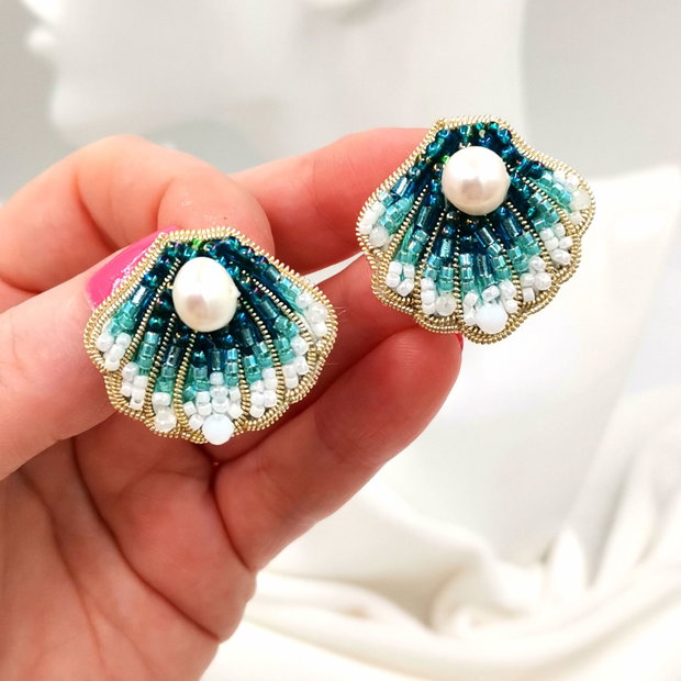 Rezervat Cercei Scoică - Turquoise Shell Drop