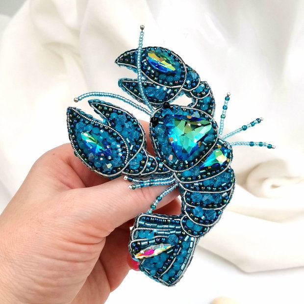 Broșă - Crabul Turquoise - A splash of ocean