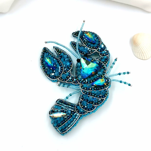 Broșă - Crabul Turquoise - A splash of ocean