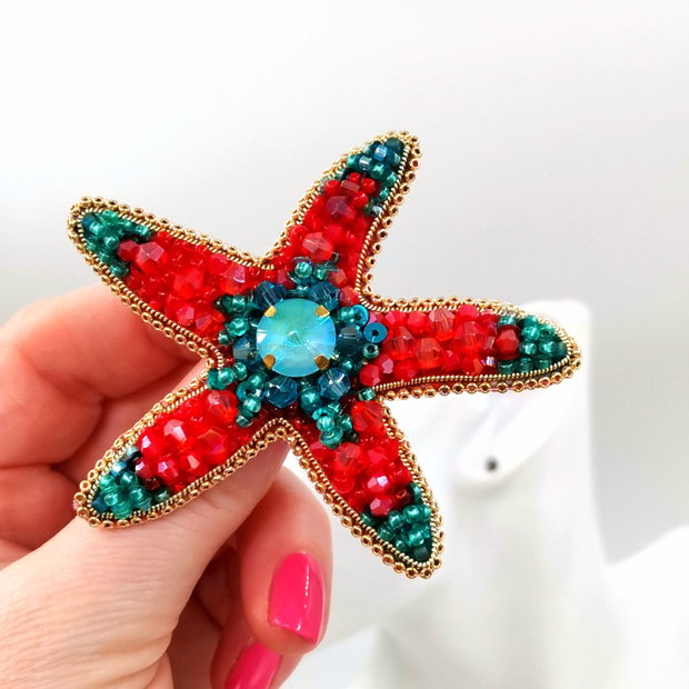 Rezervat Broșă - Stea de Mare - Coray & Turquoise
