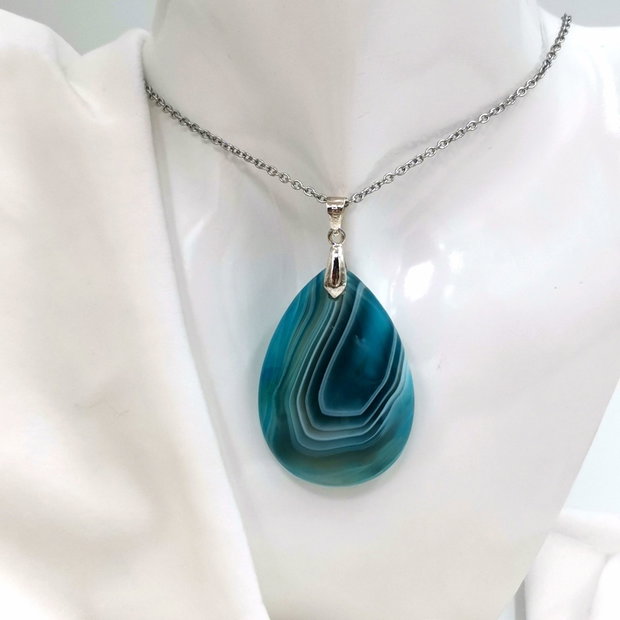 Colier Blue Tear Agate