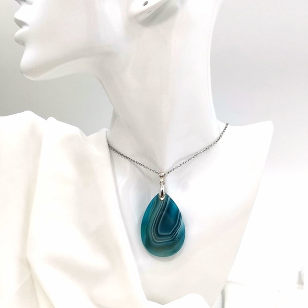 Colier Blue Tear Agate