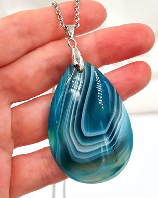 Colier Blue Tear Agate