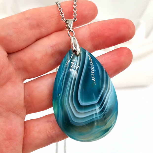 Colier Blue Tear Agate