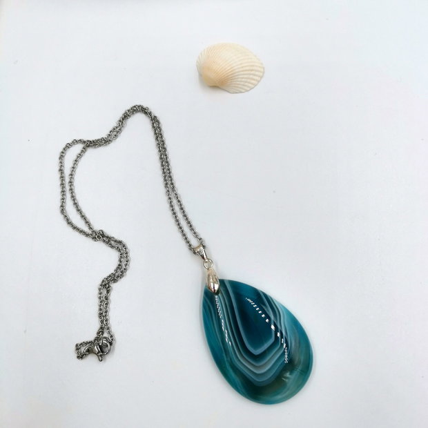 Colier Blue Tear Agate