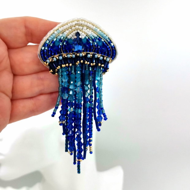 Rezervat Broșă Meduză The Blue of the Deep Sea