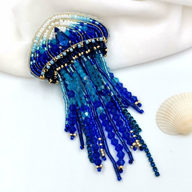 Rezervat Broșă Meduză The Blue of the Deep Sea