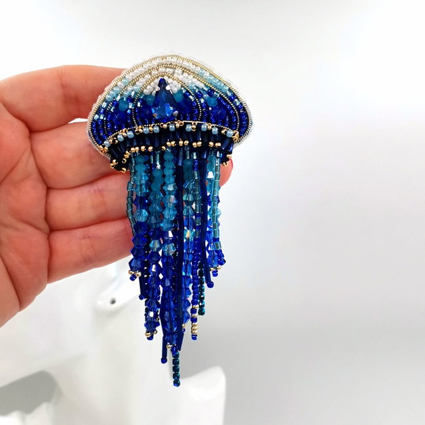 Rezervat Broșă Meduză The Blue of the Deep Sea