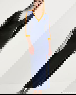 adidas Originals rochie Essentials culoarea bleumarin, maxi, mulata, JW3669