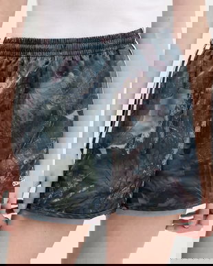 adidas Originals pantaloni scurți Satin Shorts culoarea negru, cu imprimeu, high waist, KE3739