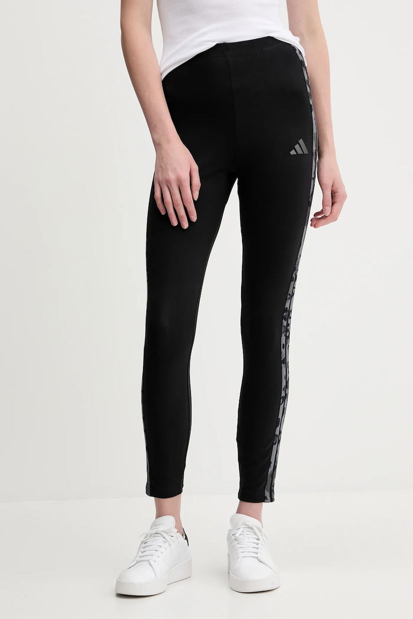 adidas colanți 3-Stripes culoarea negru, cu imprimeu, KB6009