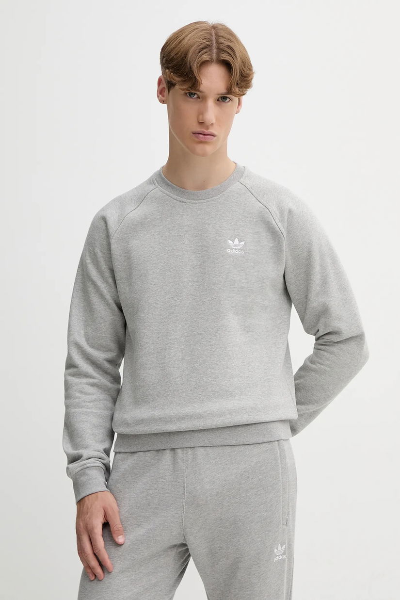 adidas Originals bluză Essentials culoarea gri, melanj, JY6140