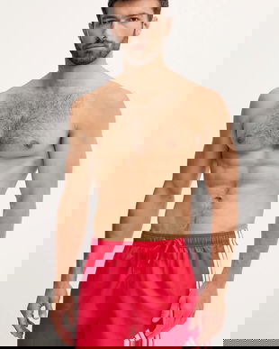 adidas pantaloni scurți de baie 3-Stripes culoarea rosu, JX5023