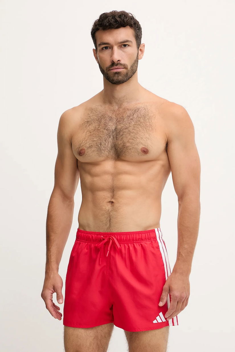 adidas pantaloni scurți de baie 3-Stripes culoarea rosu, JX5023