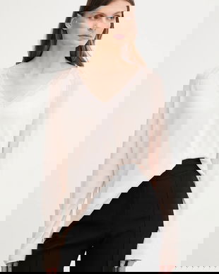 Marc Aurel pulover din amestec de mătase culoarea bej, light, 8943-8000-82051