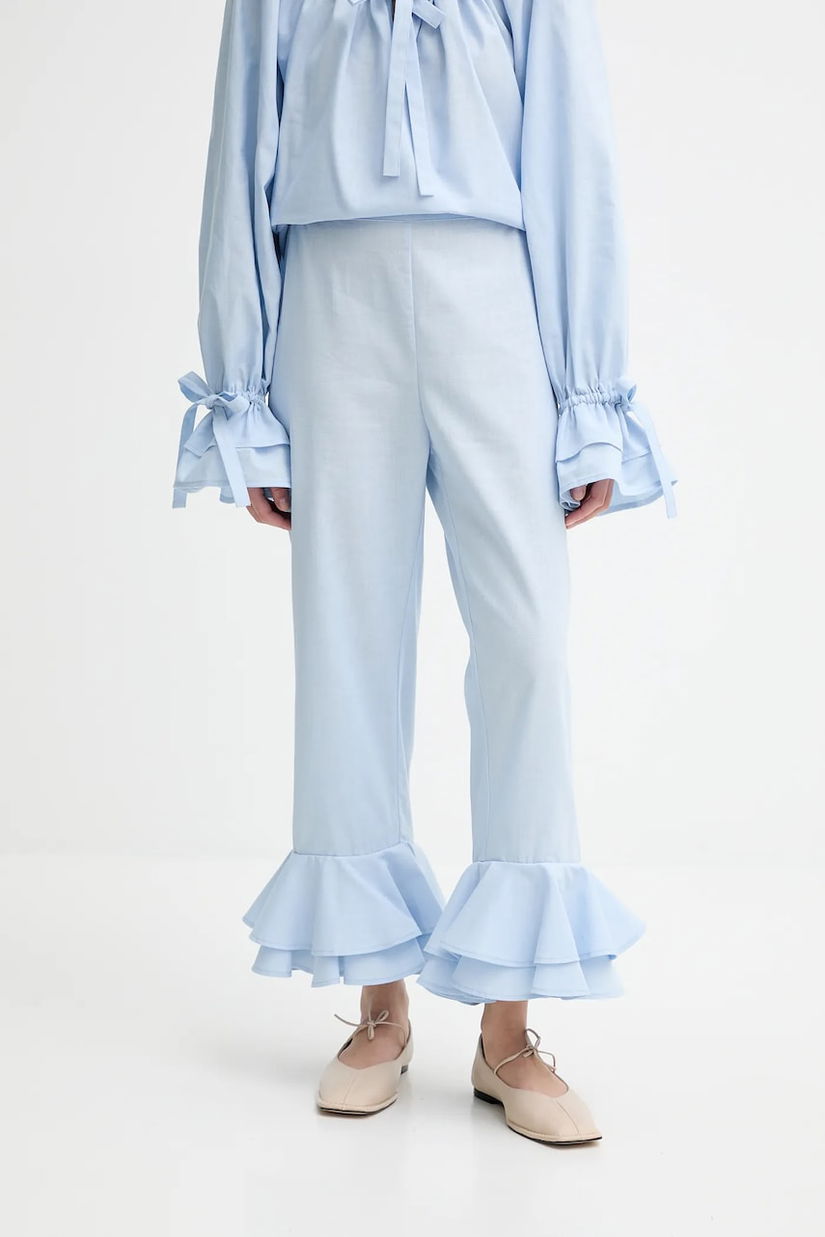The Sleeper pantaloni din in drept, high waist, CHPT06P010N