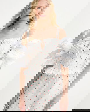 The Sleeper bluză din in culoarea bej, cu imprimeu, ALTP01C093N