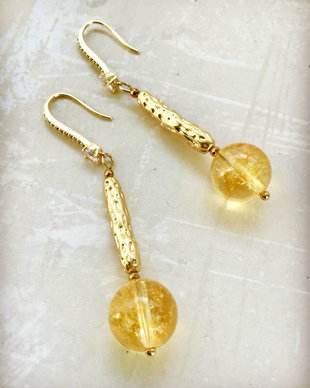 Cercei vintage citrin