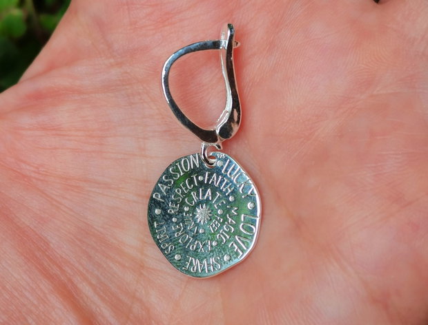 Cercei talisman din Argint 925 - CE1093 - cercei inspirationali, cercei moderni, bijuterie inspirationala, cercei cu text motivational